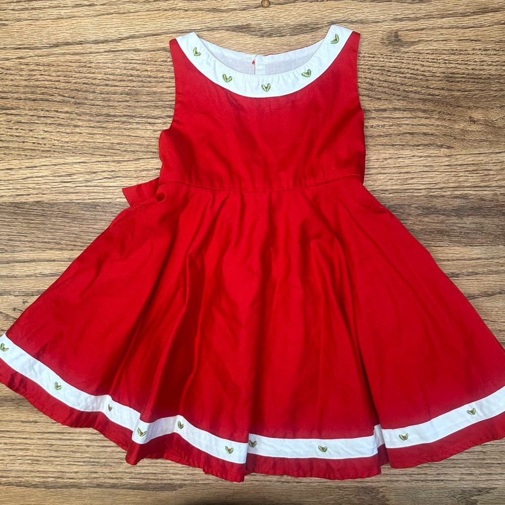 Well Dressed Wolf Red Holly Berry Dress 18 month